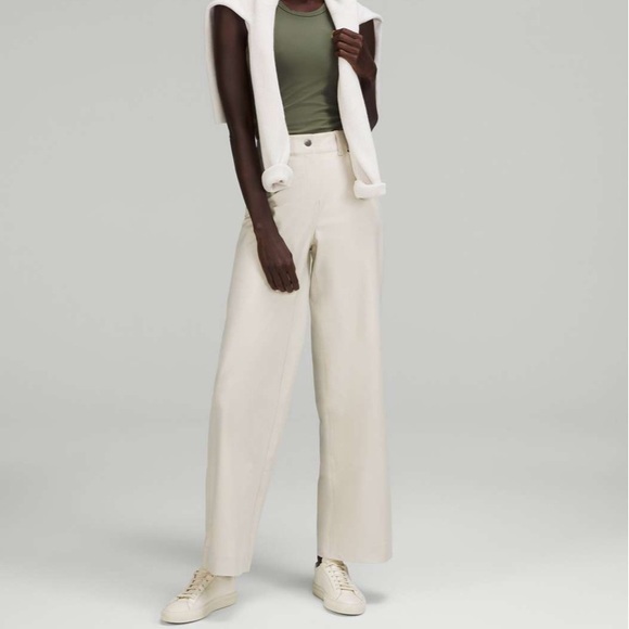 lululemon athletica Pants - Lululemon 28 City Sleek 5 Pocket Wide-Leg High-Rise Pant Light Utilitech Ivory